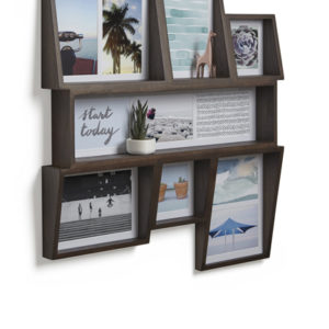Umbra Edge Multi Picture Frame 4 by 6-Inch and 4 by 4-Inch, Aged Walnut